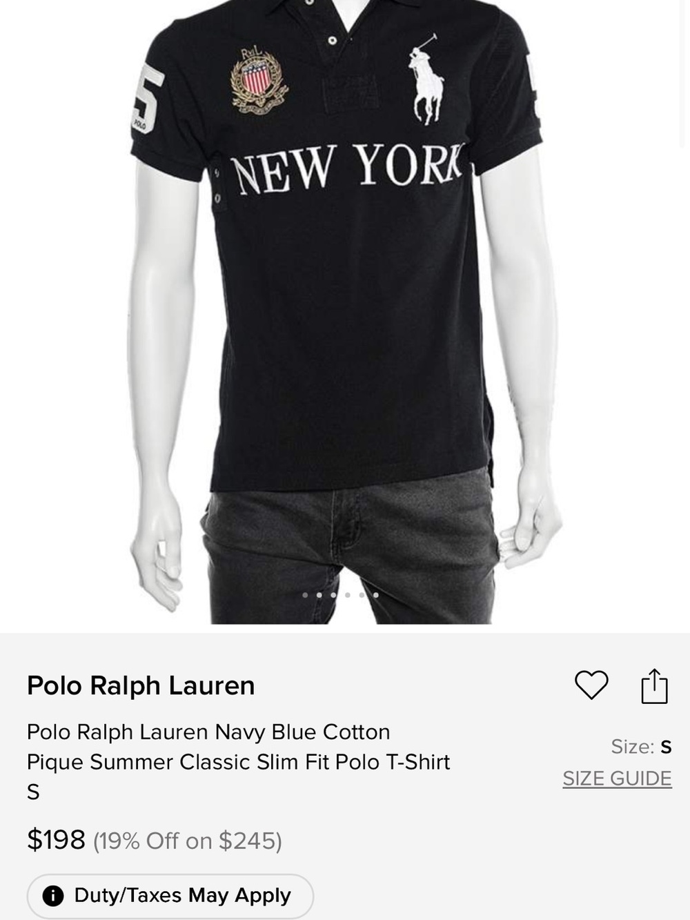 Polo by Ralph Lauren Black New York Crest Polo Shirt